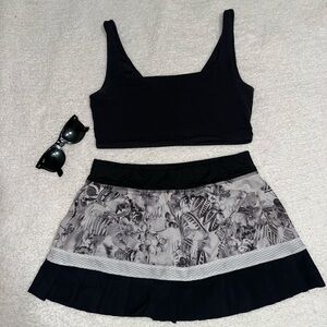 Sofibella Tennis Skirt Floral Black and Gray Women's